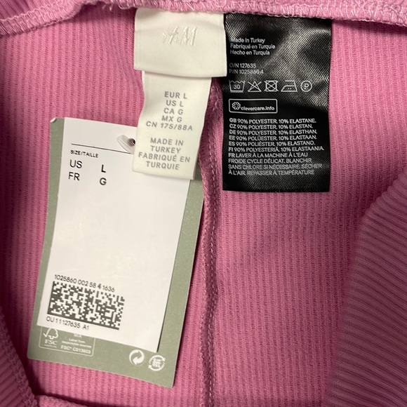 H & M Pink Ribbed Leggings- #1836 - Picture 3 of 12